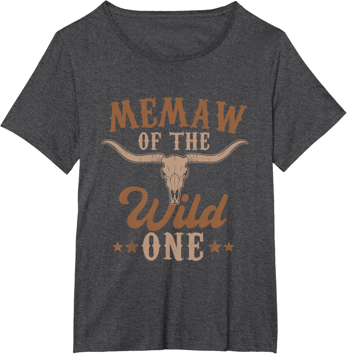 Memaw Of The Wild One Cowboy Western Rodeo Party Matching T-Shirt - Dark Heather Grey