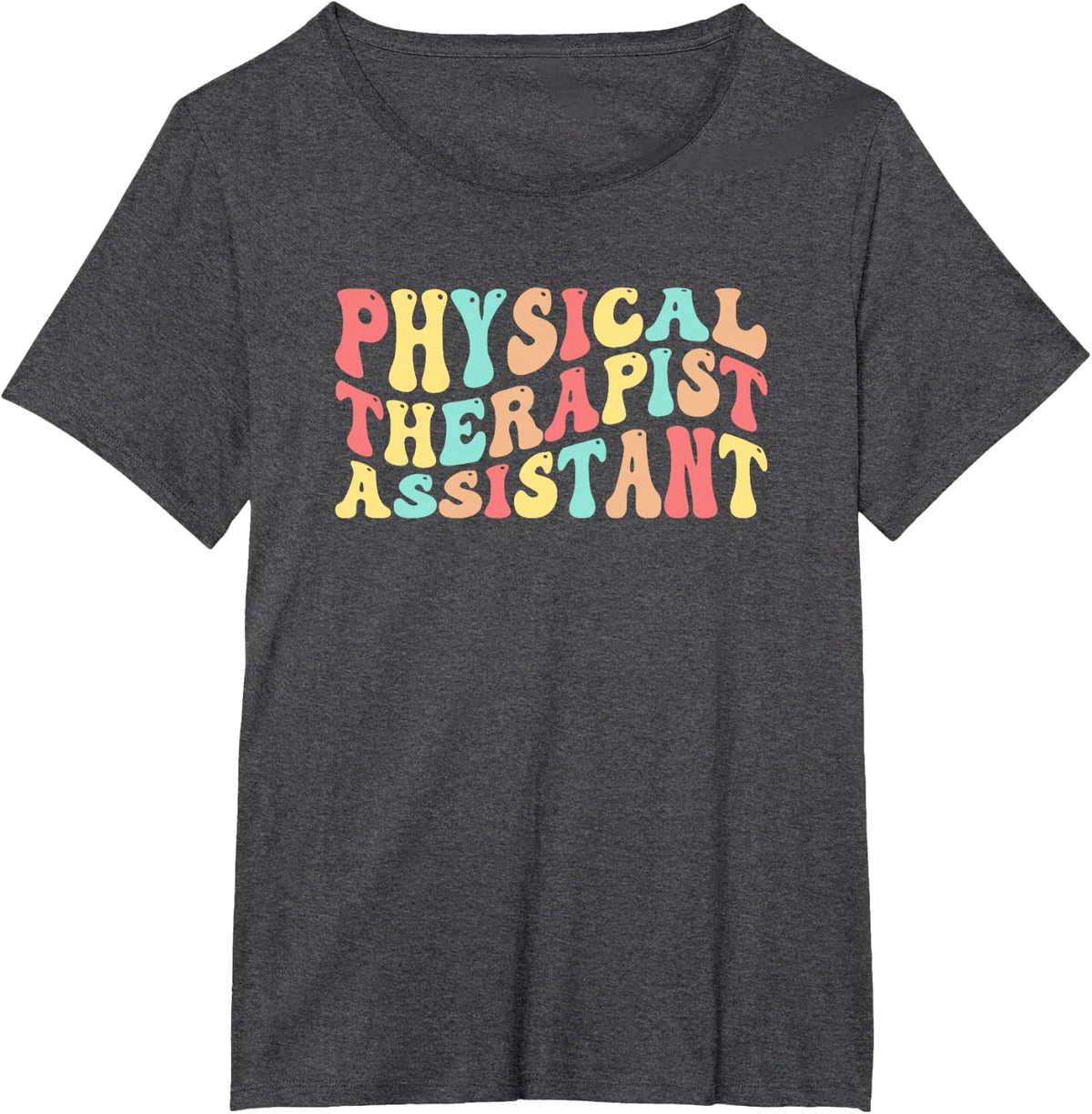 Physical Therapist Assistant Groovy PTA Tees T-Shirts for Women Men - Dark Heather Grey