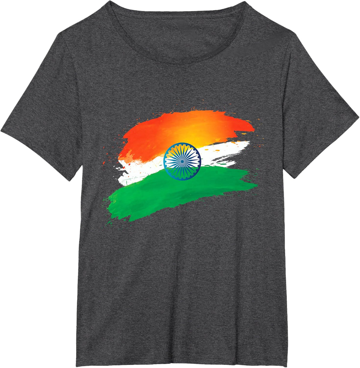 India Independence Day 15 August Indian Flag Patriotic T-Shirt - Dark Heather Grey