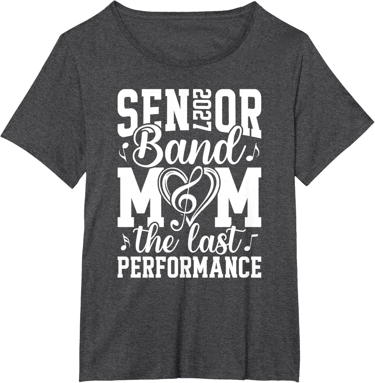 Senior Band Mom 2027 Proud Senior Marching Band Mama 2027 T-Shirt - Dark Heather Grey