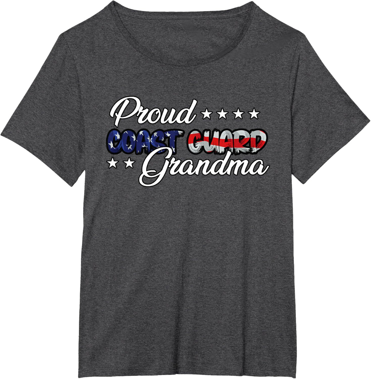Bold Flag Proud USCG Coast Guard Grandma T-Shirt - Dark Heather Grey