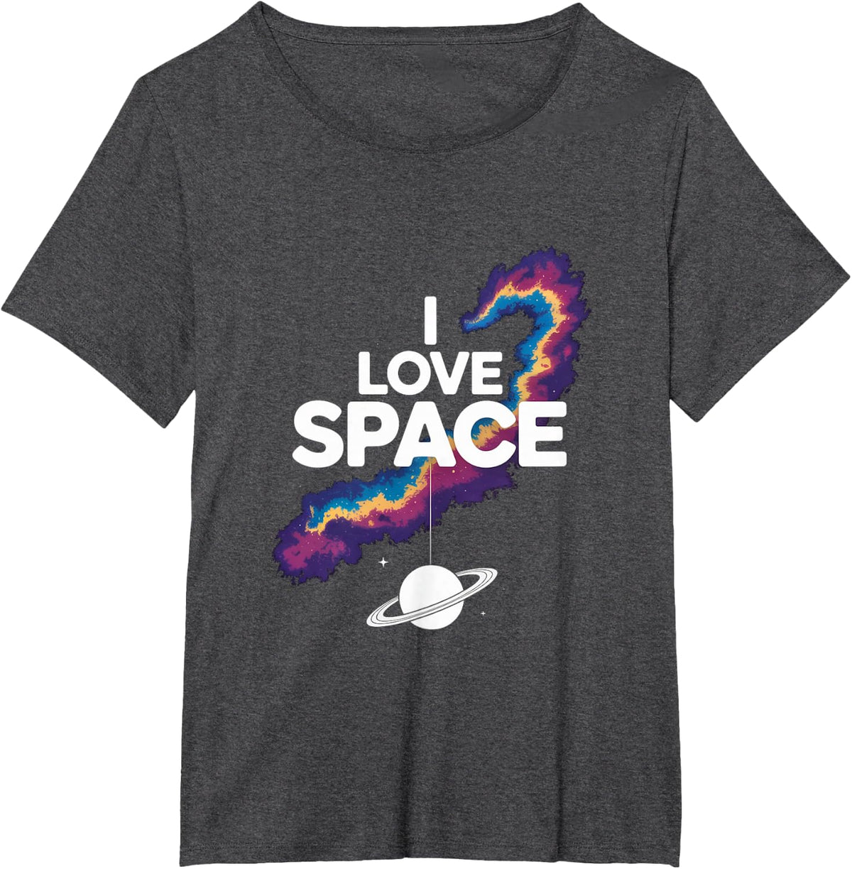 I Love Space Universe Exploration T-Shirt - Dark Heather Grey