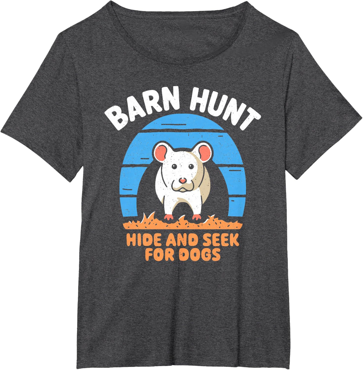 Barn Hunt Hide And Seek for Dog T-Shirt - Dark Heather Grey