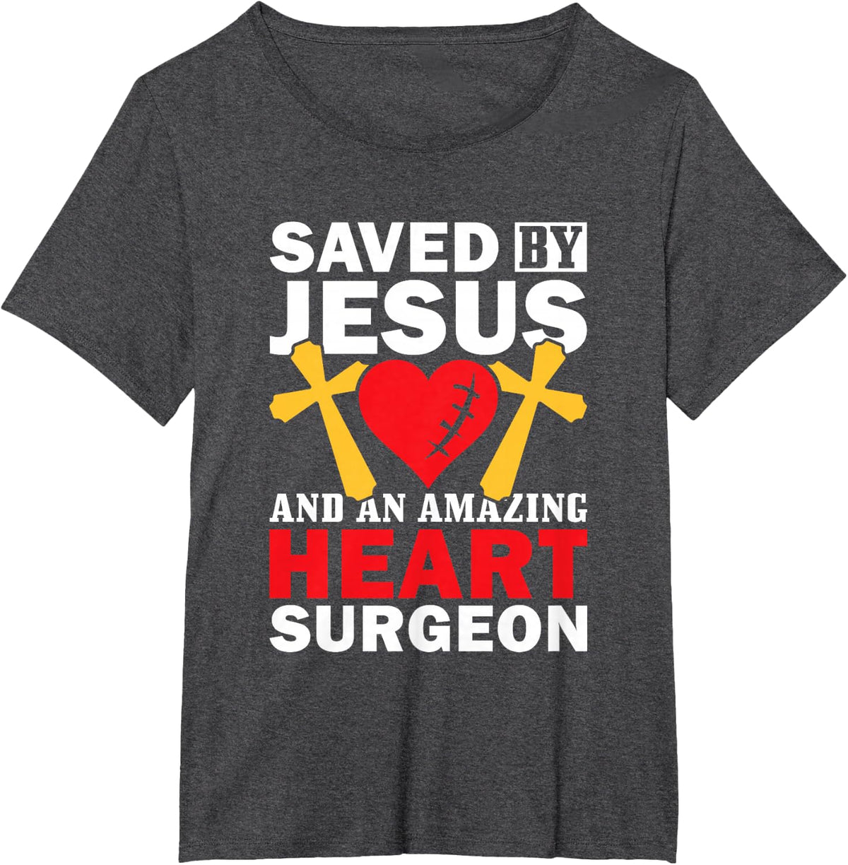Open Heart Surgery Survivor Jesus Bypass Recovery T-Shirt - Dark Heather Grey