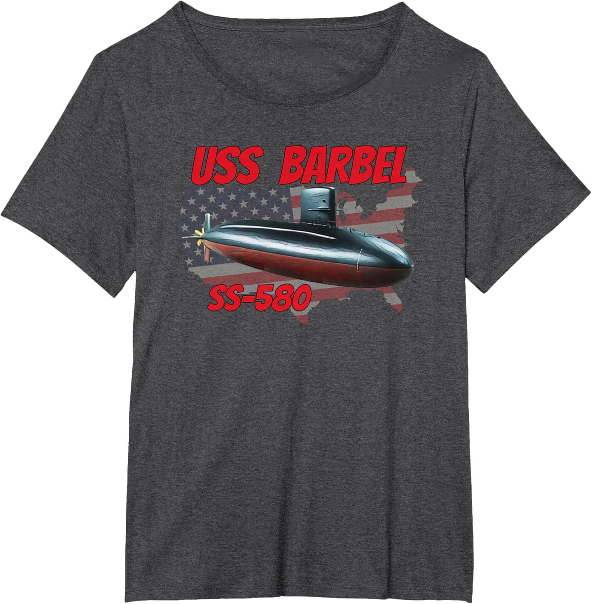 USS Barbel SS-580 Submarine Veterans Day Father Grandpa Dad T-Shirt - Dark Heather Grey