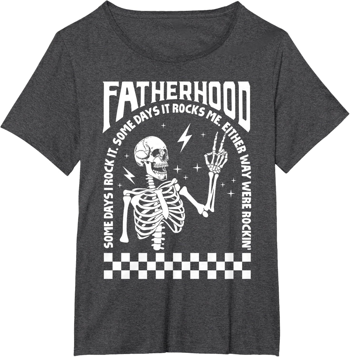 Fatherhood Dad Tour Some Days I Rock It Happy Father's Day T-Shirt - Dark Heather Grey
