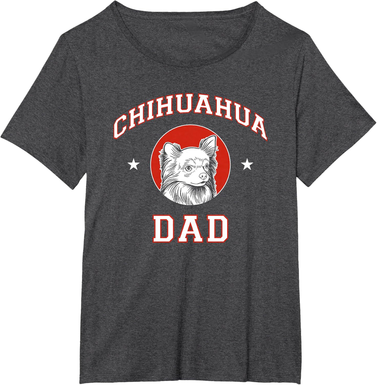 Long Haired Chihuahua Dad Dog Father T-Shirt - Dark Heather Grey