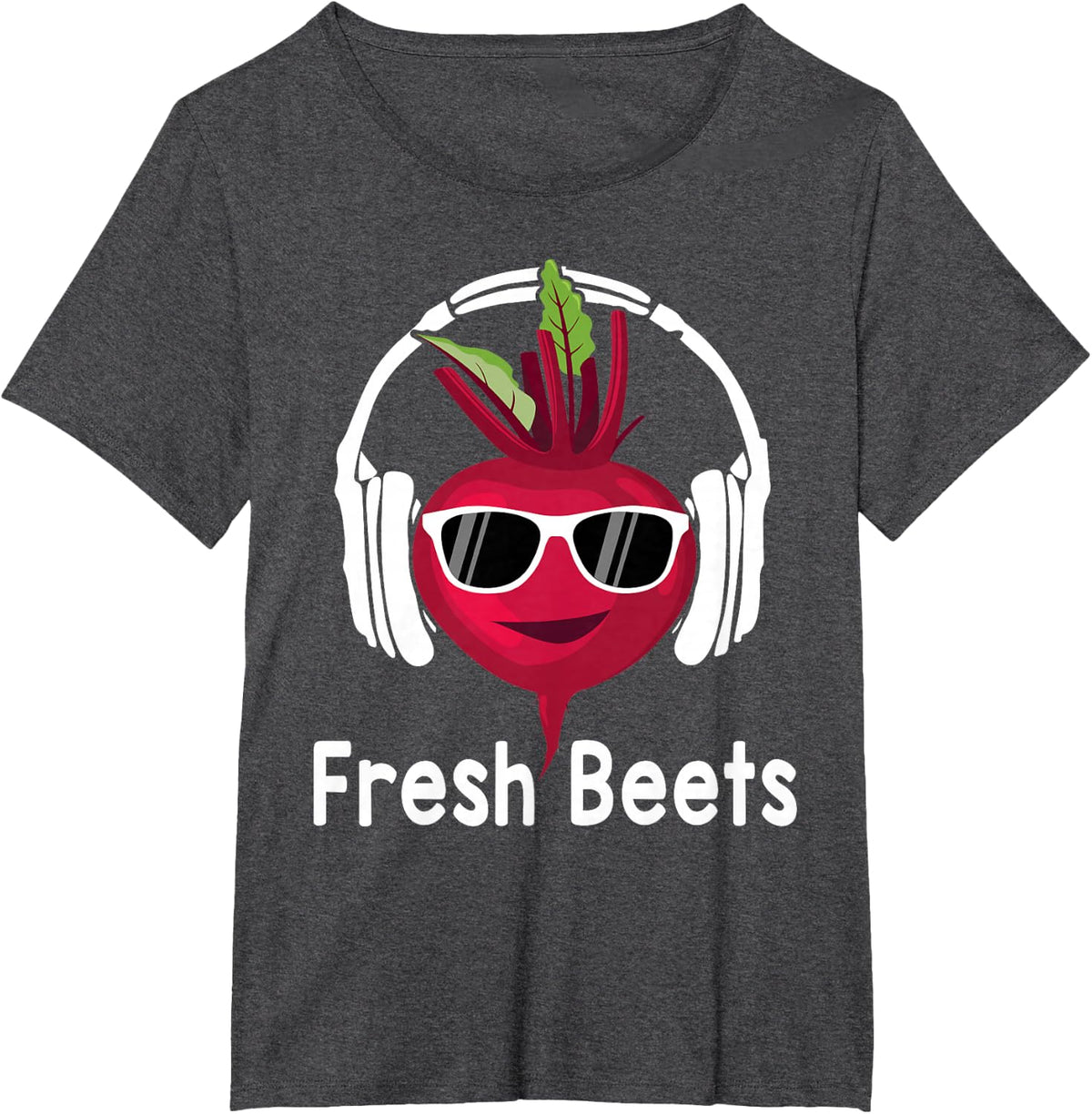 Fresh Beets - Funny Cool Beetroot Headphone Music Beat Pun T-Shirt - Dark Heather Grey