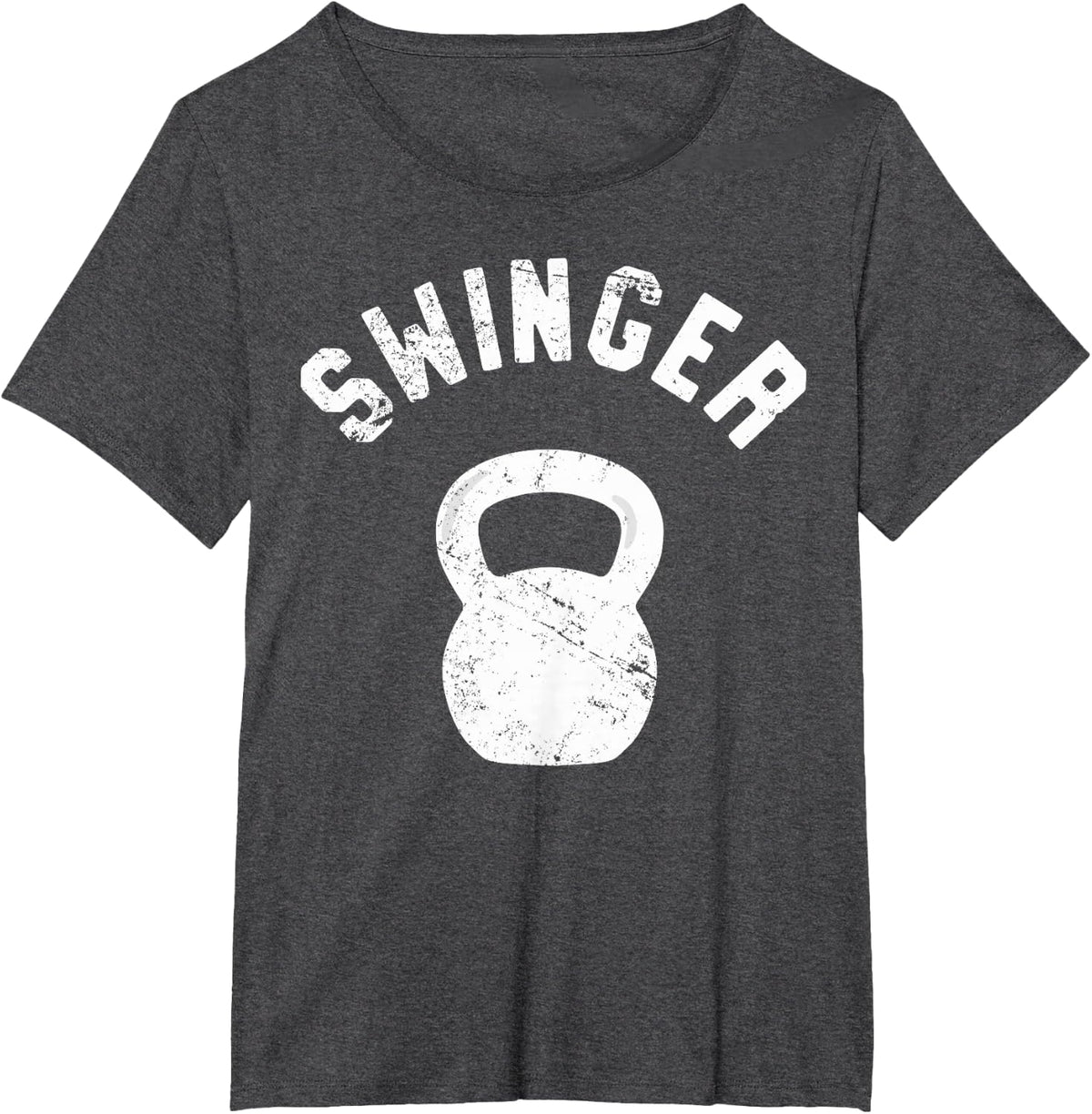 Swinger, Funny Kettlebell Workout Pun Gift T-Shirt - Dark Heather Grey