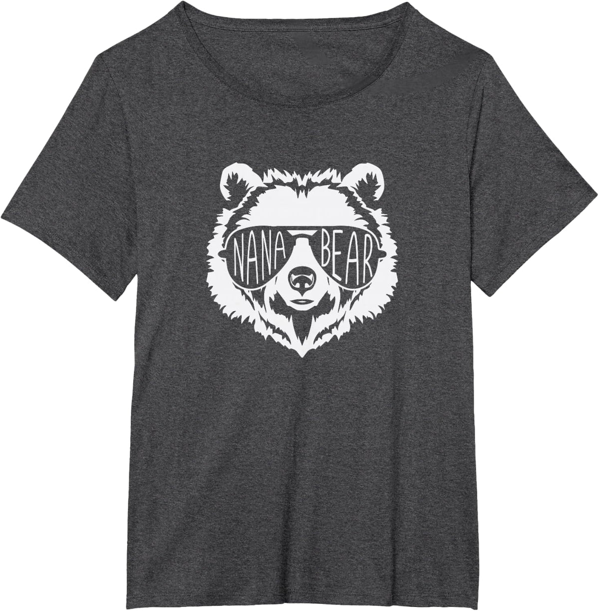 Nana Bear Face with Sunglasses T-Shirt - Dark Heather Grey