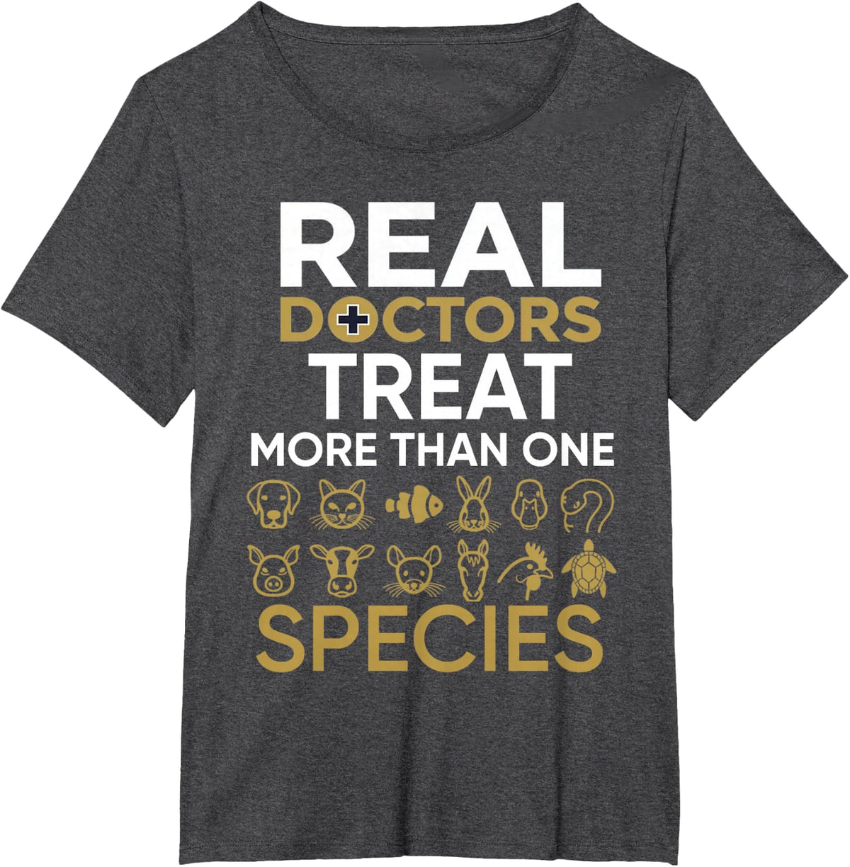 Veterinarian Real Doctors Treat More Than One Species Men T-Shirt - Dark Heather Grey