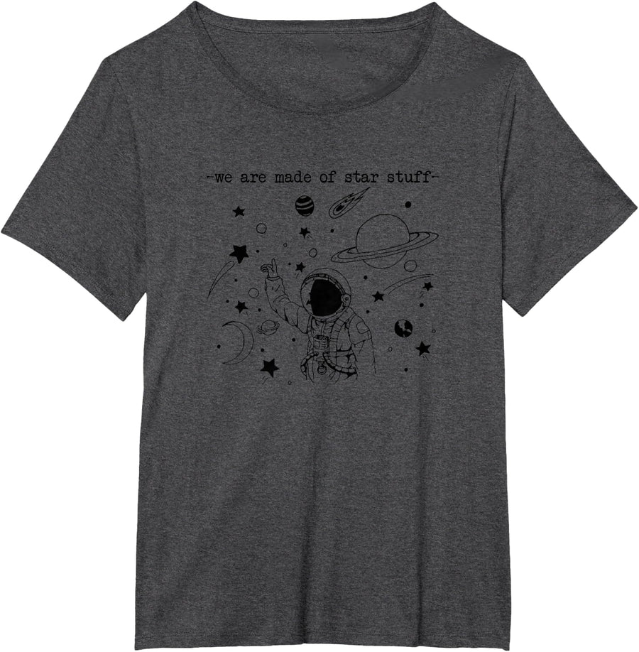 We Are Made Star Stuff Spaceman Astronomy Astronaut Present T-Shirt - Dark Heather Grey