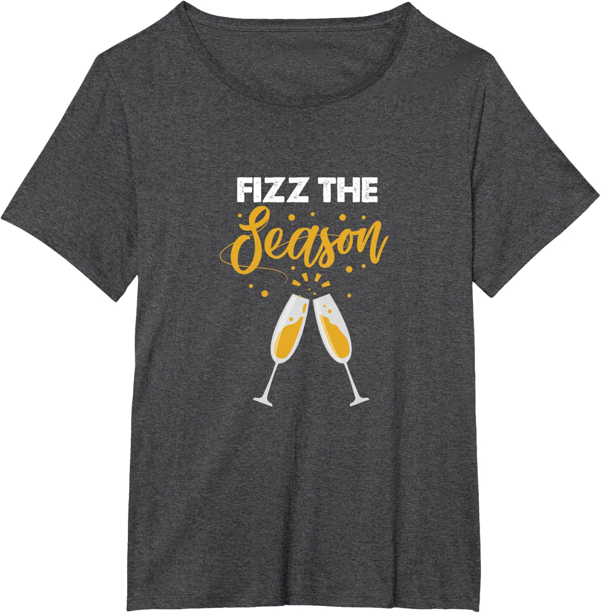 Fizz The Season Champagne Wine Holiday Party T-Shirt - Dark Heather Grey
