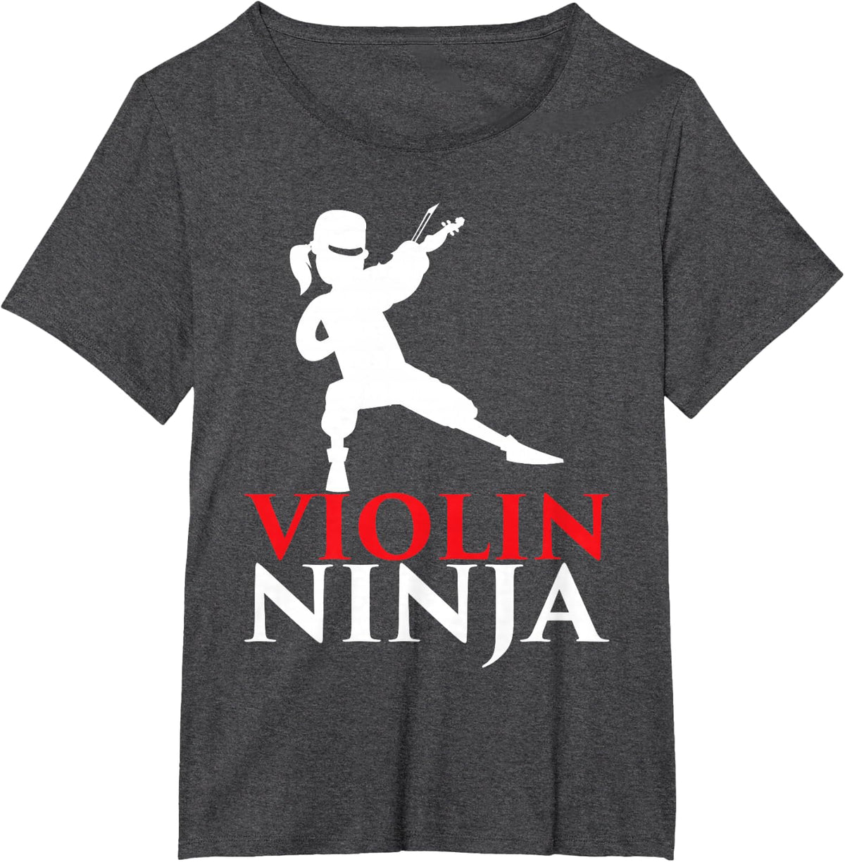 Violin Ninja Violinist Player Music Lover Gift T-Shirt - Dark Heather Grey