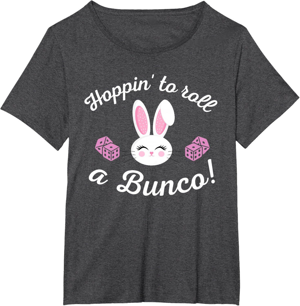 Easter Bunco Hoppin to Roll a Bunco Dice Bunny T-Shirt - Dark Heather Grey