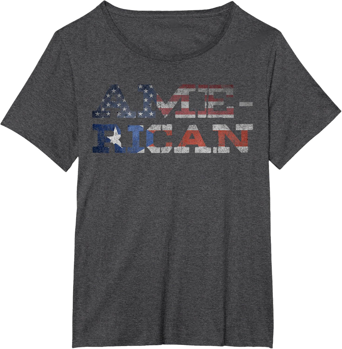 Ame-Rican Shirt American Puerto Rican Gift July 4th USA Flag T-Shirt - Dark Heather Grey