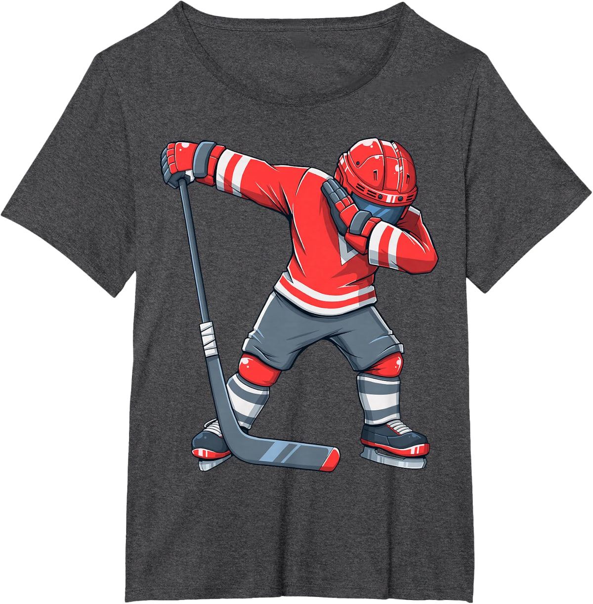 Funny Boy Kid Ice Hockey Dab Apparel Dabbing Player Youth T-Shirt - Dark Heather Grey