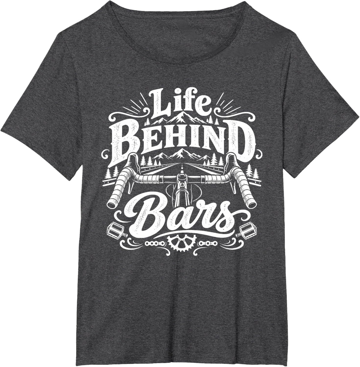 Bike & Biking, Life Behind Bars T-Shirt - Dark Heather Grey