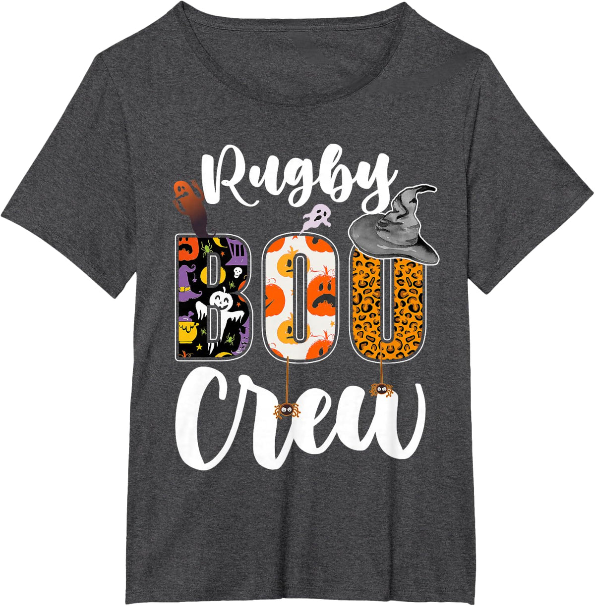 Rugby Boo Crew Halloween Costume Matching T-Shirt - Dark Heather Grey
