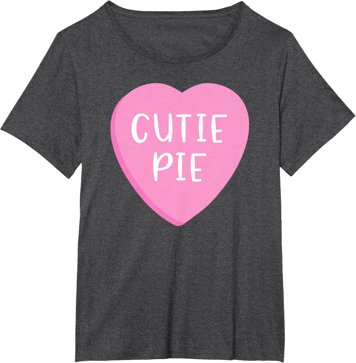 Conversation Candy Heart Cutie Pie Valentine's Day Design T-Shirt - Dark Heather Grey