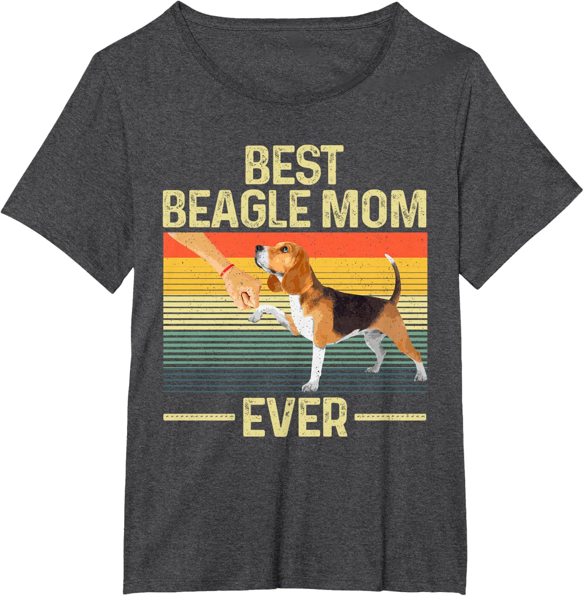 Best Beagle Mom Art For Women Mama Mother Beagle Dog Lovers T-Shirt - Dark Heather Grey