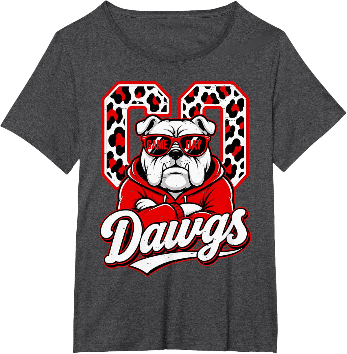 Retro Bulldog Men Women Kids Boys Youth Girls T-Shirt - Dark Heather Grey