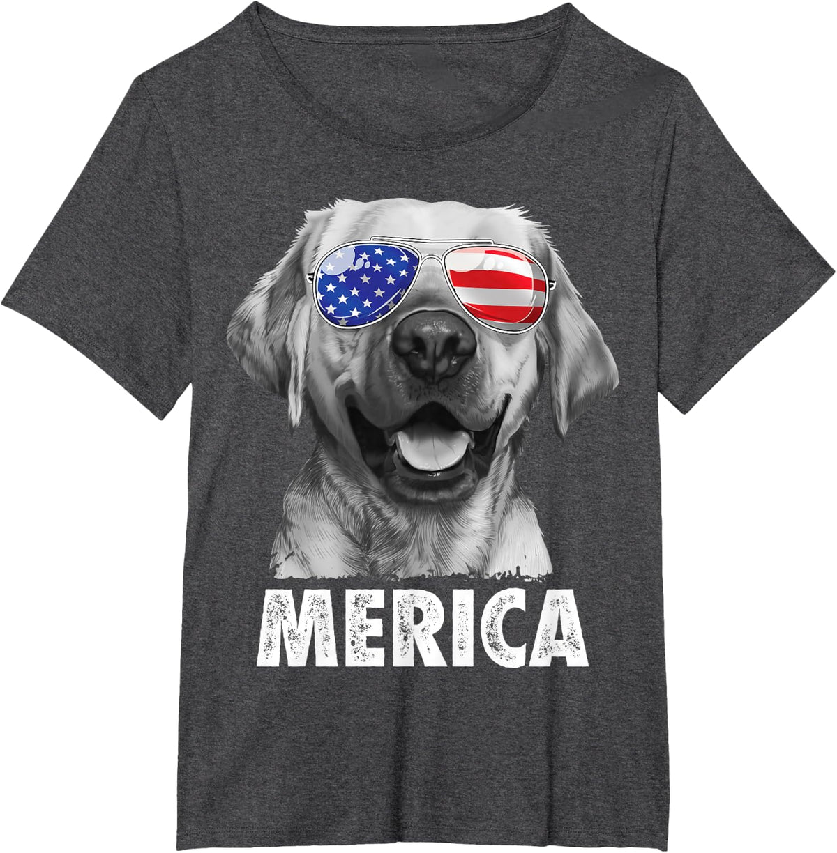 Labrador 4th of July Merica Sunglasses Men USA American Flag T-Shirt - Dark Heather Grey