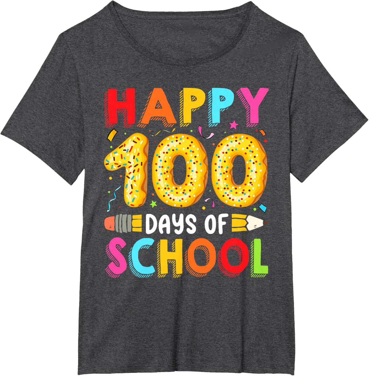 100th Day of School Teachers Student Cute 100 Days Of School T-Shirt - Dark Heather Grey
