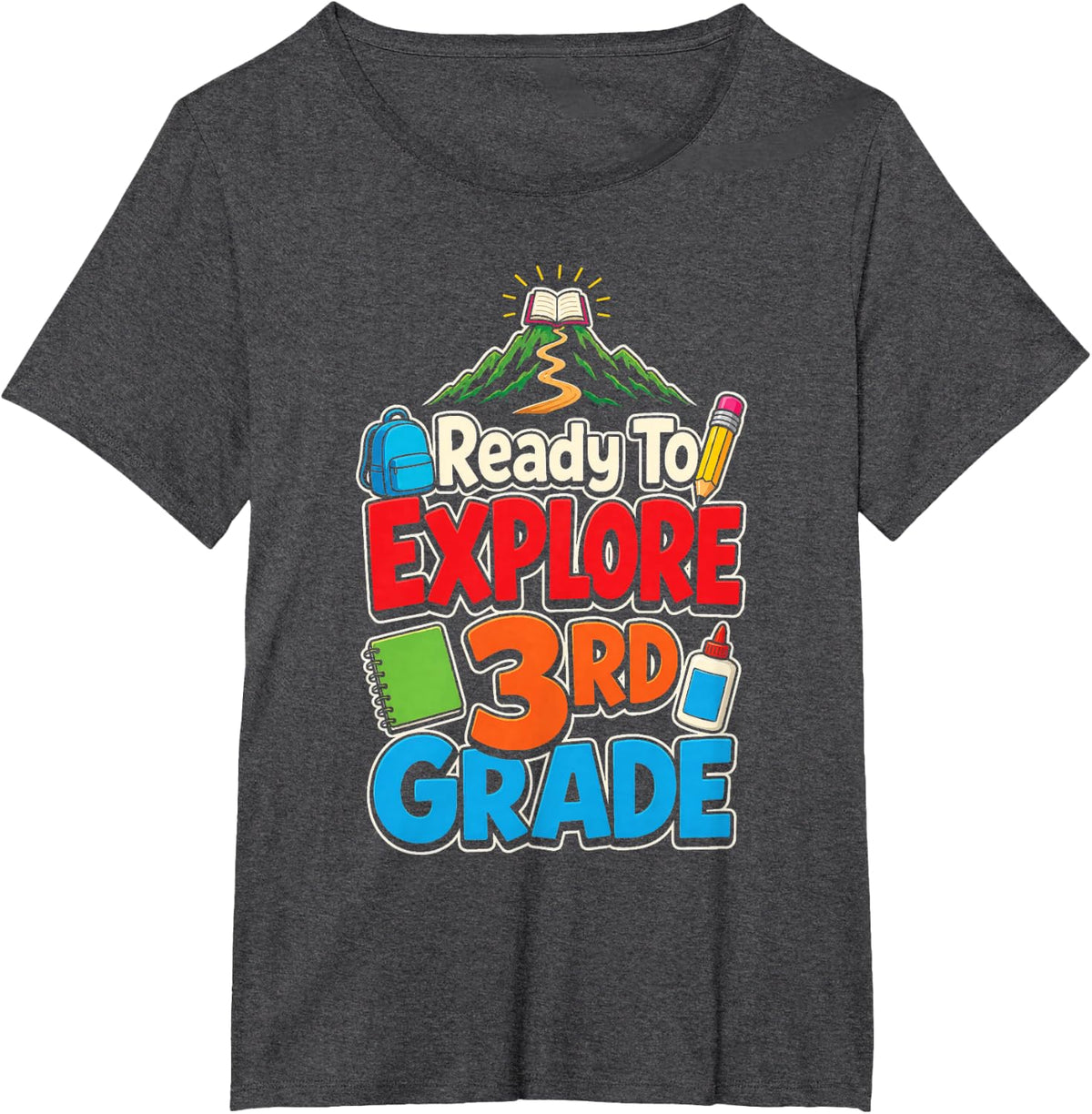 3rd Grade Ready to Explore First Day of Elementary School T-Shirt - Dark Heather Grey