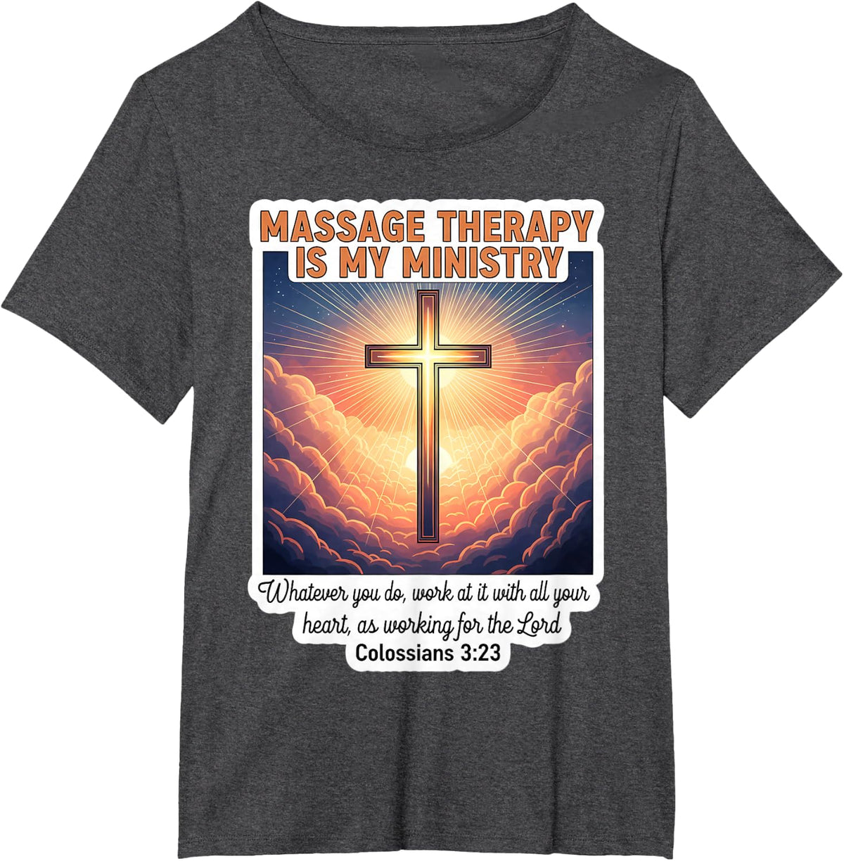 Christian Masseur Masseuse Massage Therapy is My Ministry T-Shirt - Dark Heather Grey