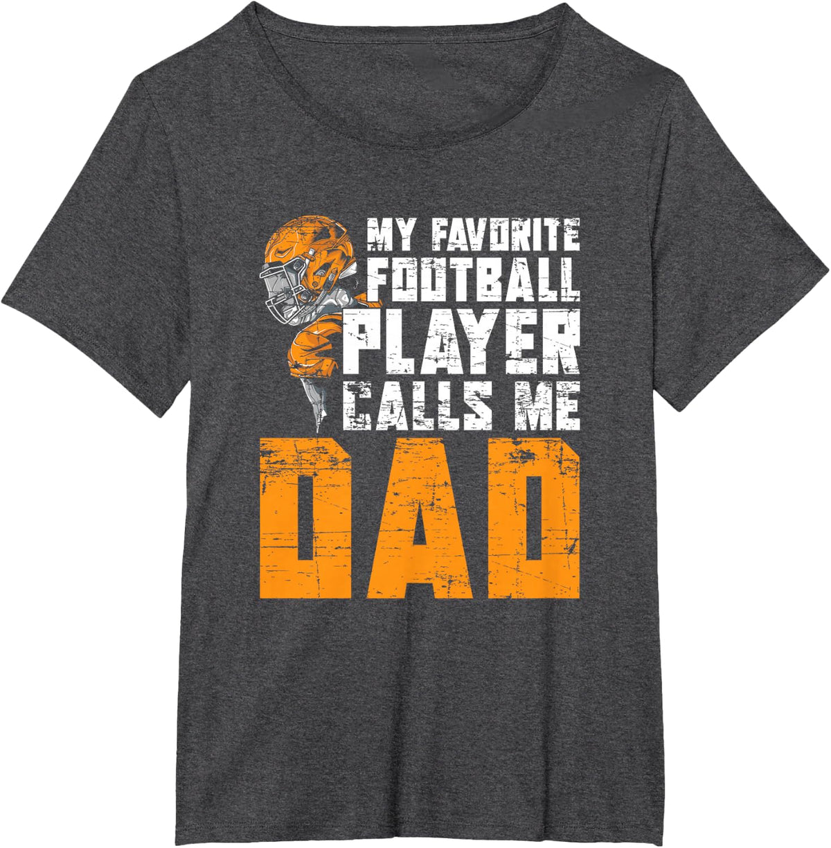 Fathers Day Football Player Dad American Sport Football T-Shirt - Dark Heather Grey