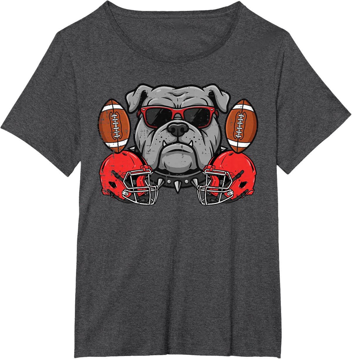 Bulldog Women Men Kids Boys Girls Youth Teen T-Shirt - Dark Heather Grey