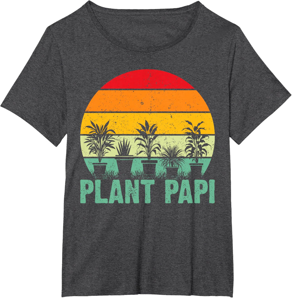 Plant Papi Plant Lover Plant Daddy Pot Indoor Gardener T-Shirt - Dark Heather Grey