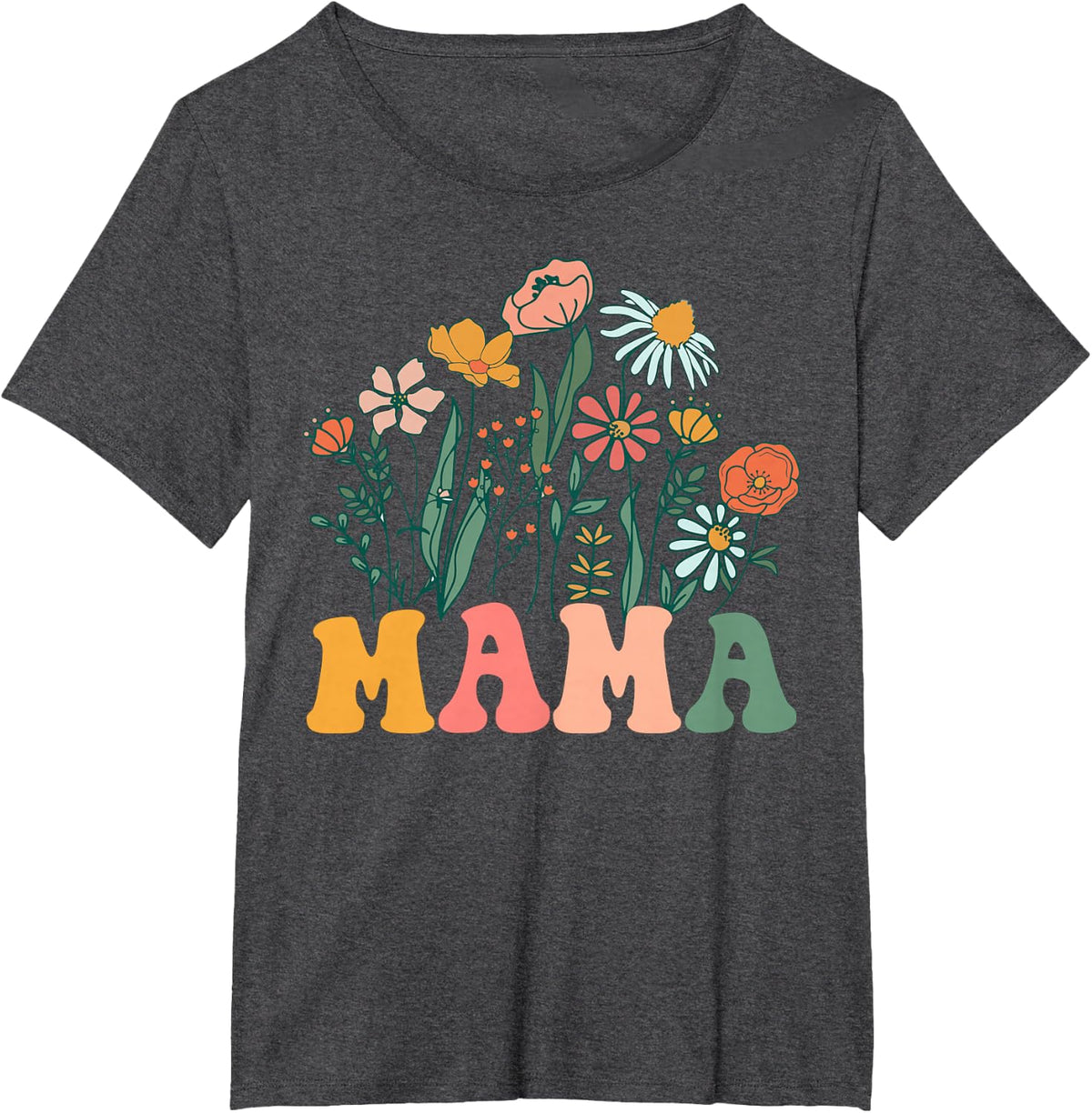New Mama Wildflower First Birthday & Baby Shower T-Shirt - Dark Heather Grey
