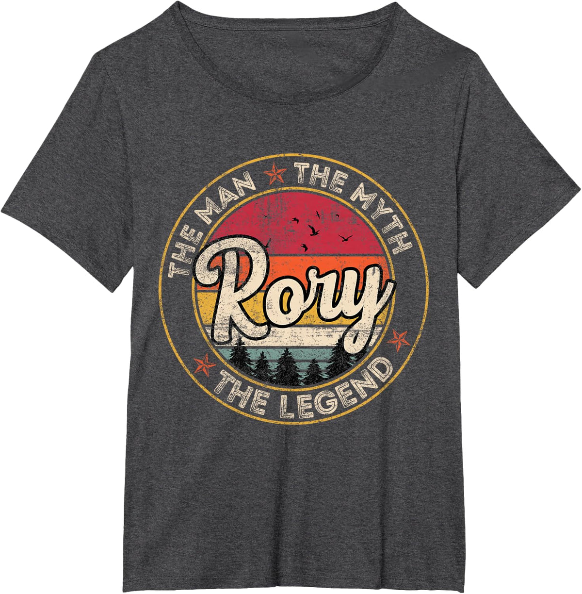 Rory The Man The Myth The Legend Personalized Name T-Shirt - Dark Heather Grey