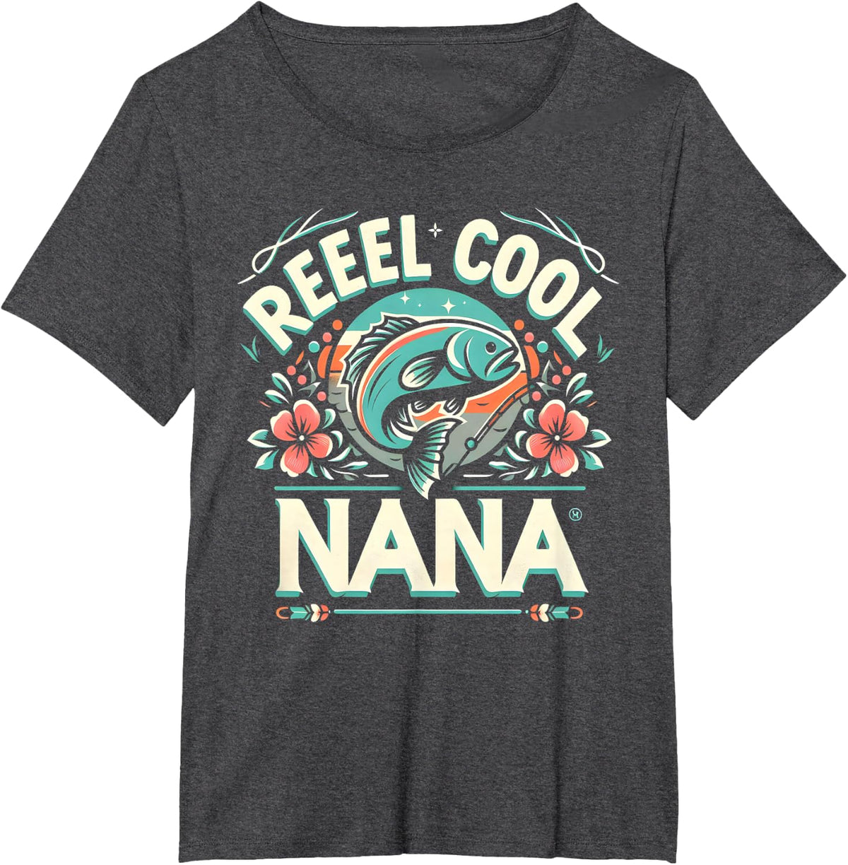 Reel Cool Nana Fishing Vintage Tees Women Men Father's Day T-Shirt - Dark Heather Grey