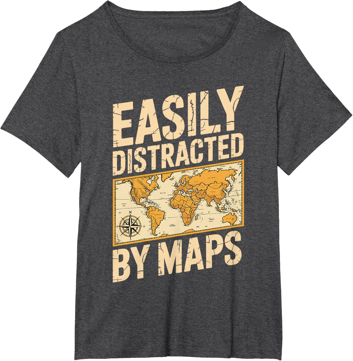 Geography Design for Men Women Kids Map Lover Geography T-Shirt - Dark Heather Grey