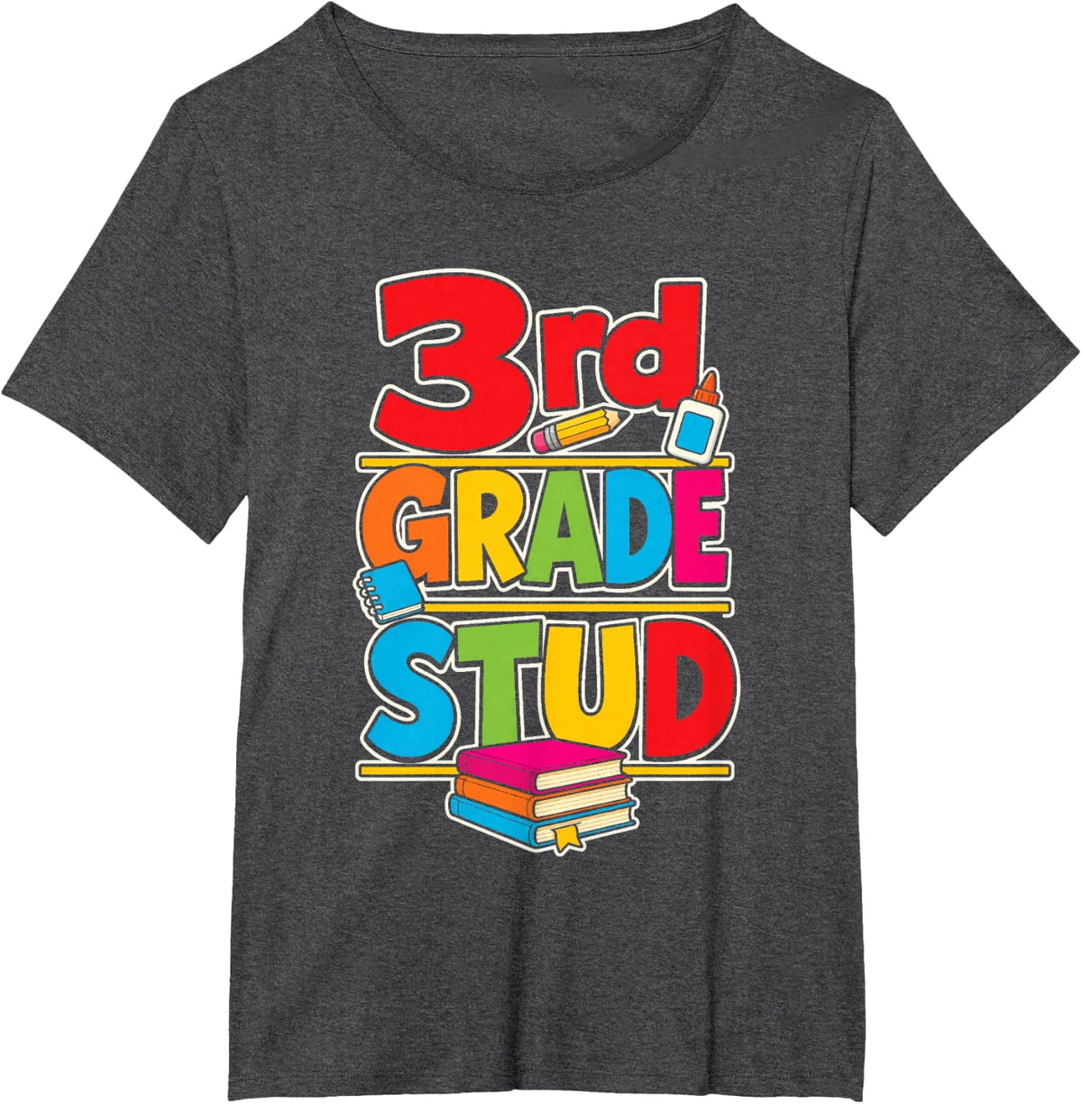 3rd Grade Stud First Day of Elementary School Kids T-Shirt - Dark Heather Grey