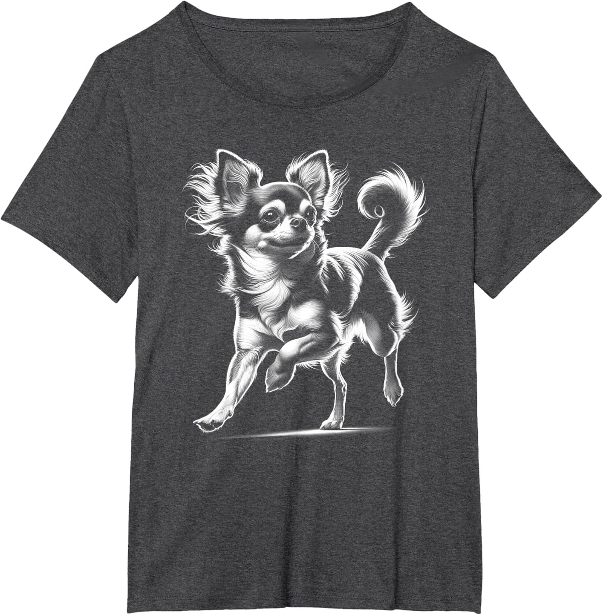 Cute Chihuahua Realistic Drawing Style T-Shirt - Dark Heather Grey