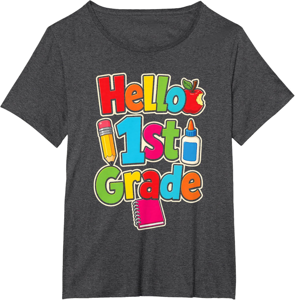 1st Grade First Day of School Boys Girls Kids Gift T-Shirt - Dark Heather Grey