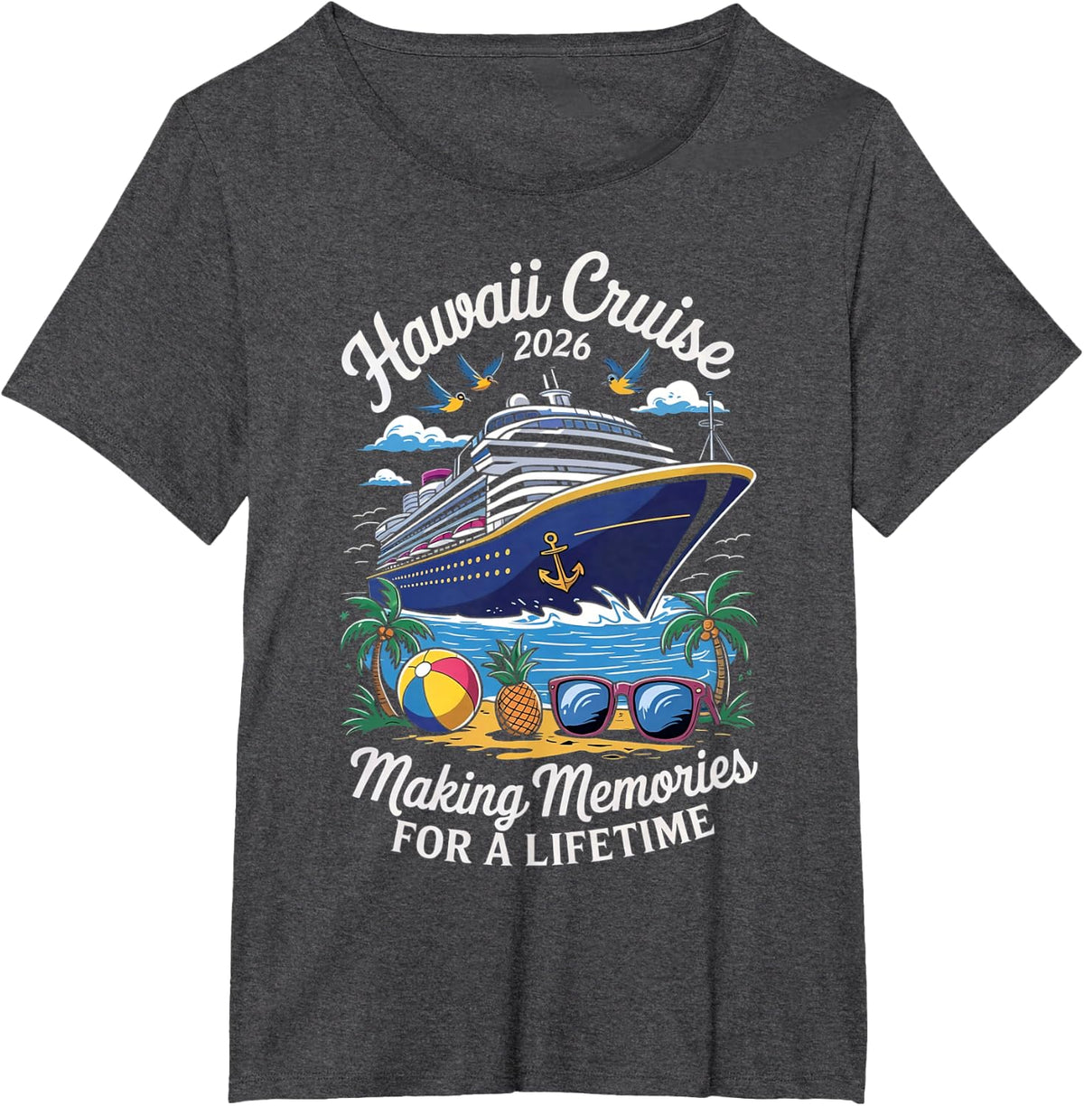 Hawaii Cruise 2026 Vacation Trip Matching Family Group T-Shirt - Dark Heather Grey