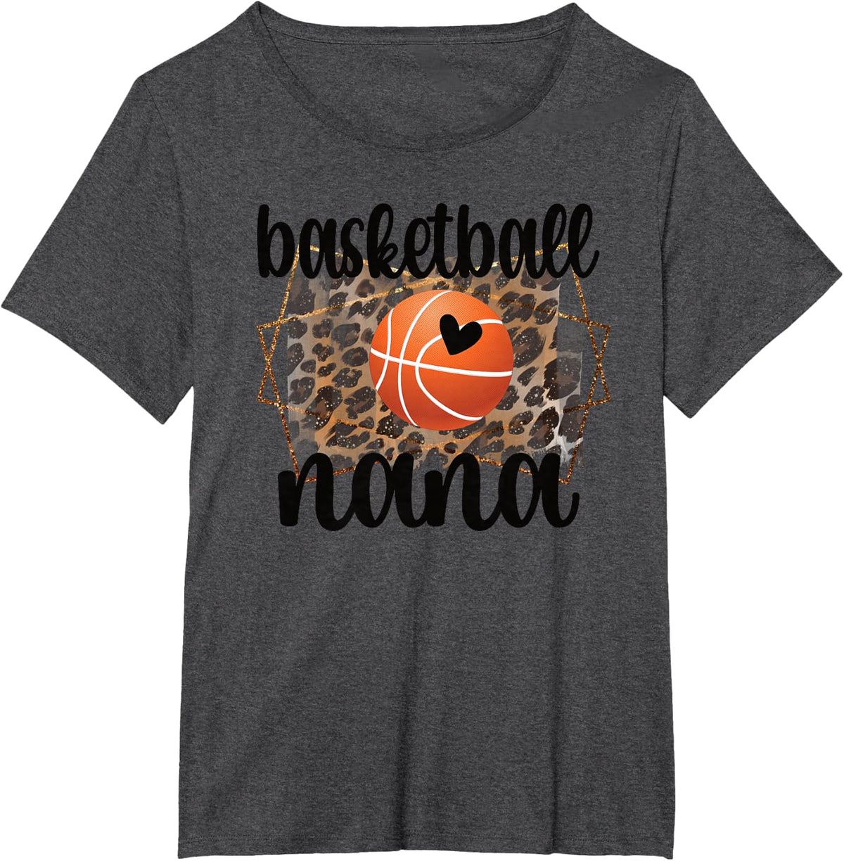 Basketball Nana Grandma T-Shirt Gift For Proud Basketball Player's Grandmother Tee - Dark Heather Grey