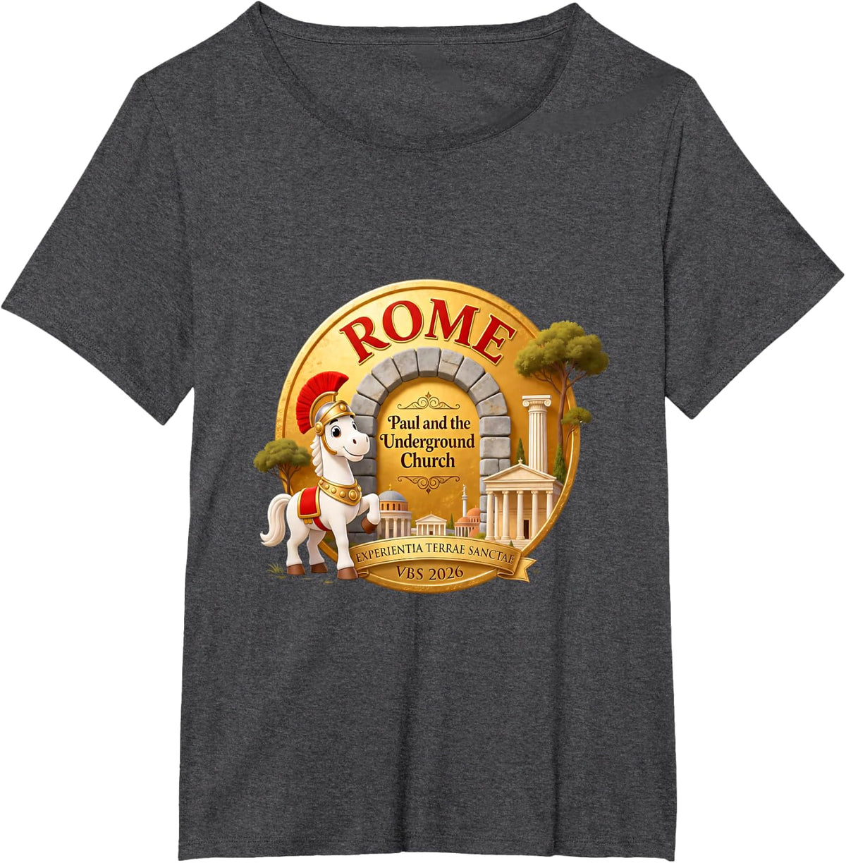Rome Adventure VBS 2026 Underground Church T-Shirt Tees for Church Camp Faith - Dark Heather Grey