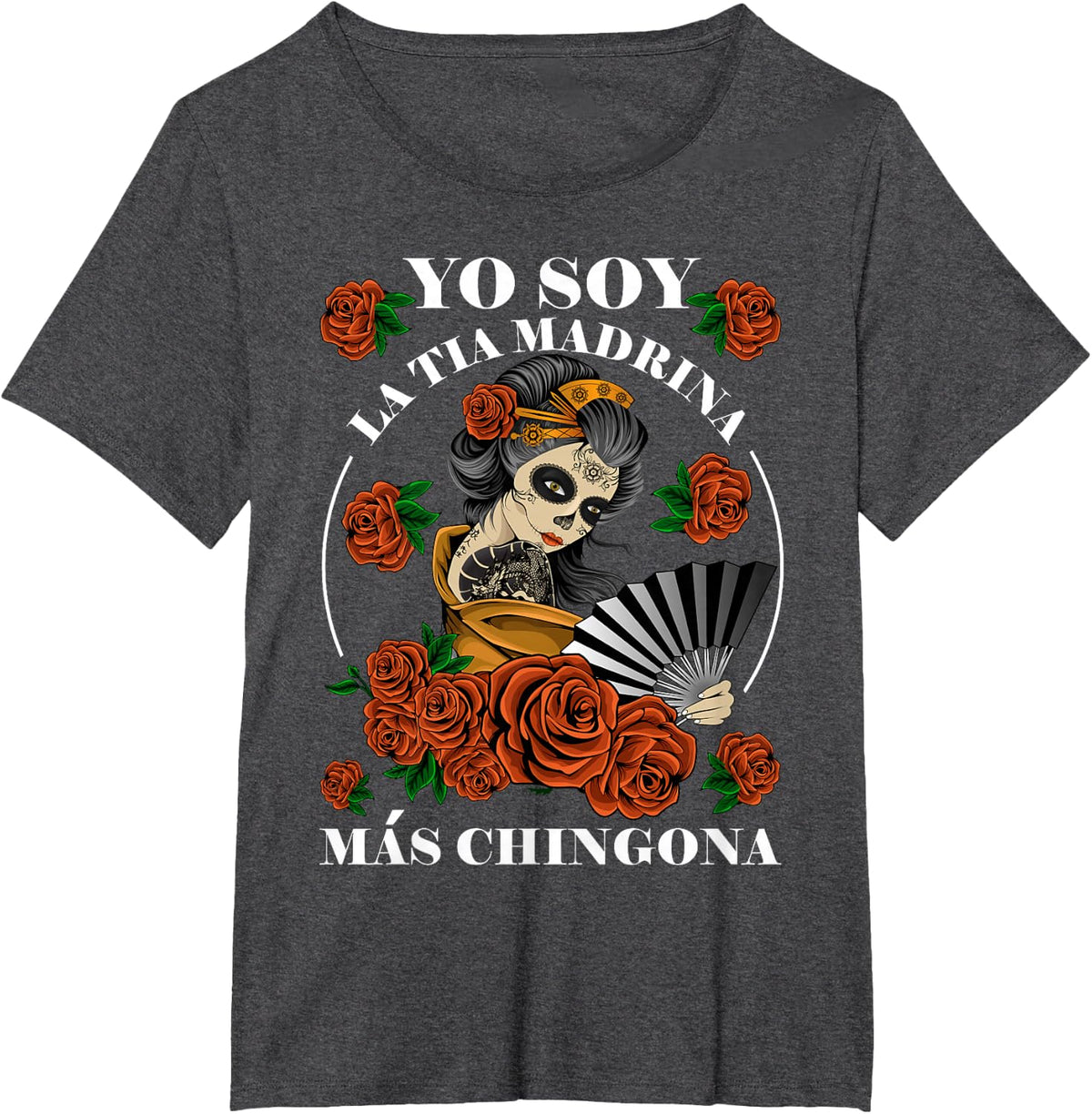 Yo Soy La Tia Madrina Mas Chingona Tia Madrina Proposal T-Shirt - Dark Heather Grey