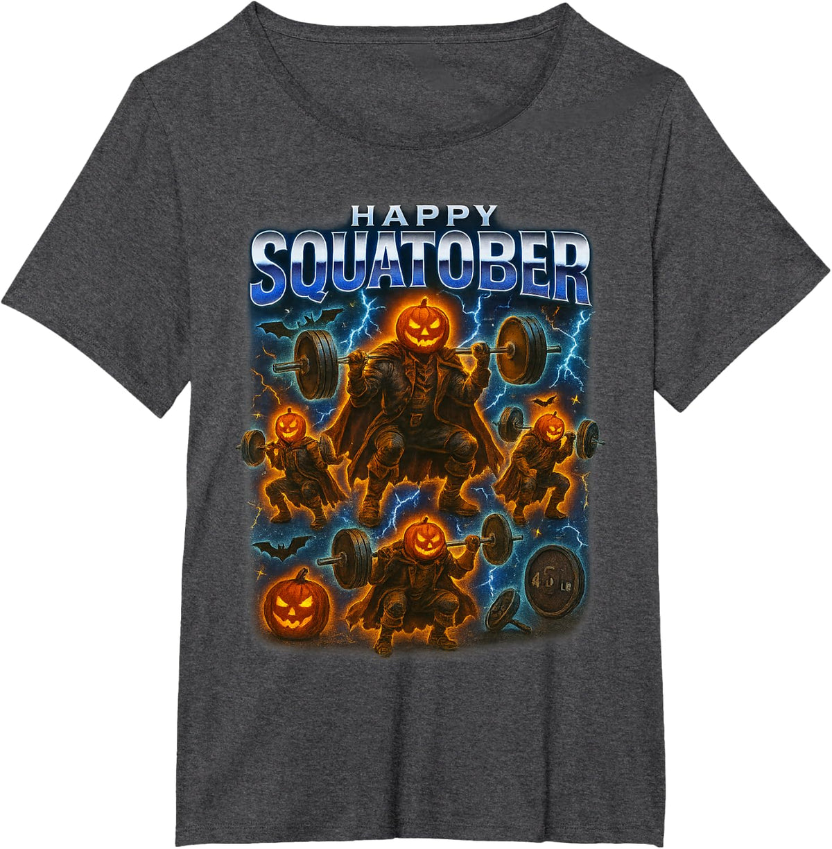 Squatober October Leg Day Challenge Squat Everyday Jacked T-Shirt - Dark Heather Grey