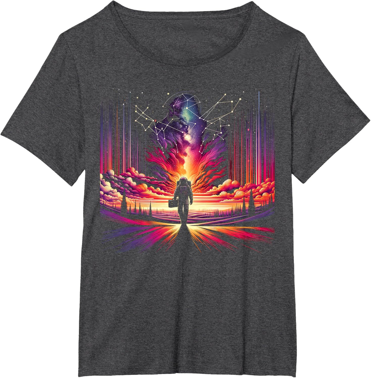 Constellation Astronaut | Men Women T-Shirt (S-6XL) T-Shirt - Dark Heather Grey