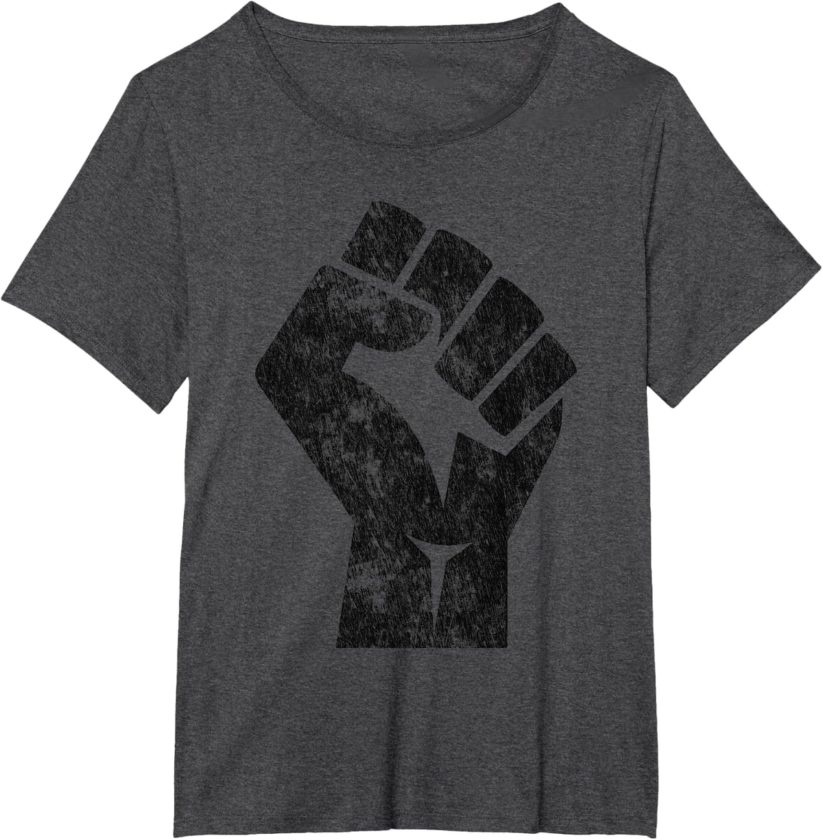 Big Raised Fist Salute of Unity Solidarity Resistance T-Shirt - Dark Heather Grey