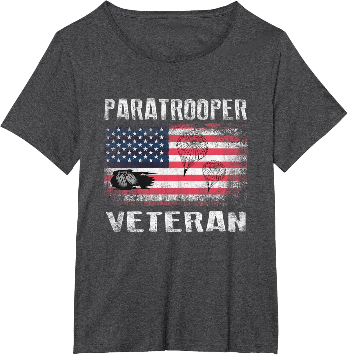 US Paratrooper Veteran Airborne Army T-Shirt - Dark Heather Grey