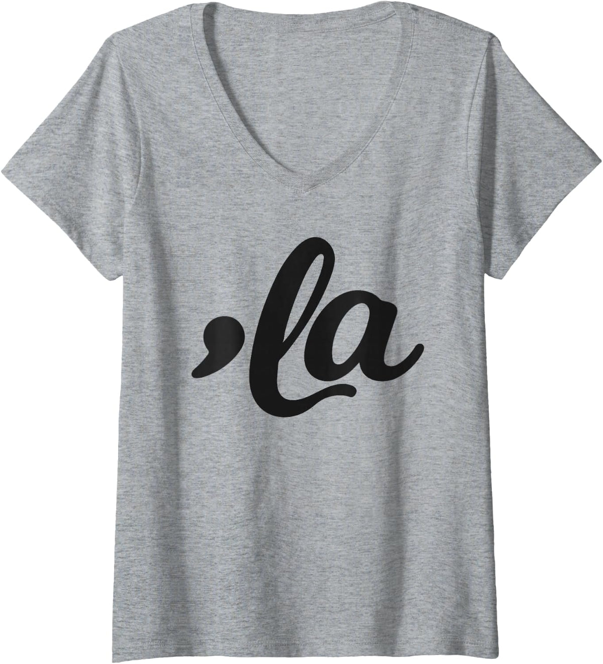 Womens Comma La - Kamala Harris 2024 Madam President Vote Kamala V-Neck T-Shirt - Heather Grey