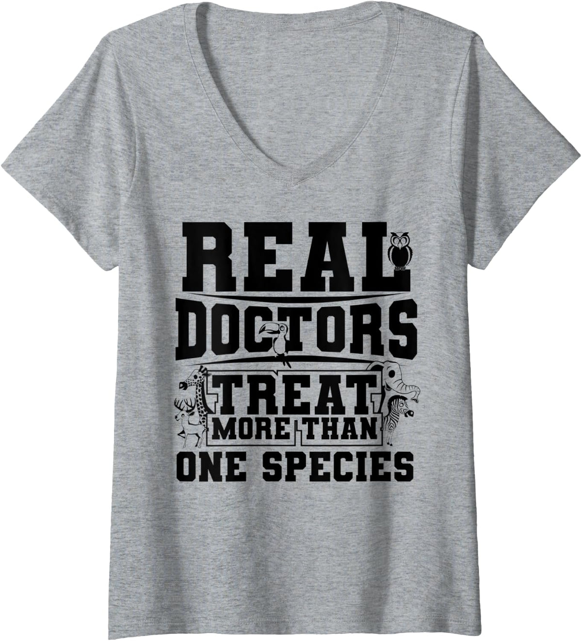 Womens Funny Veterinary Student Gift Men Women Future Veterinarian V-Neck T-Shirt - Heather Grey